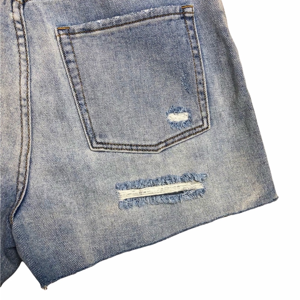 NWT Pacsun Distressed Blue Medium Wash High Rise Icon Denim Jean Shorts - Picture 5 of 7